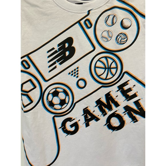 New Balance Easy Styling Gaming T-Shirt - Size 12 (White). K67 * - Picture 3 of 8